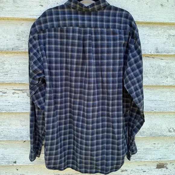 Eddie Bauer plaid blue and gray shirt in excellent condition sizeXL Tall - Picture 3 of 4